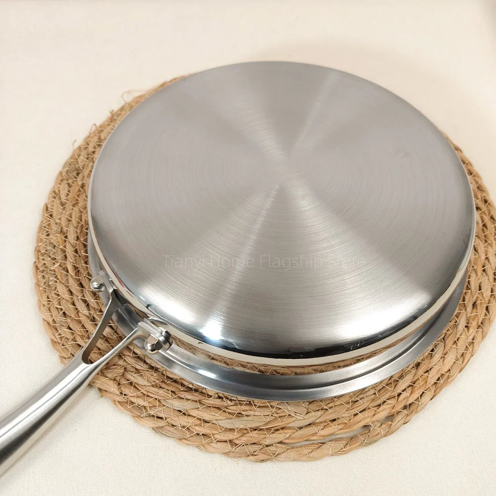 Poêle en inox avec revêtement intérieur lisse – manche inox